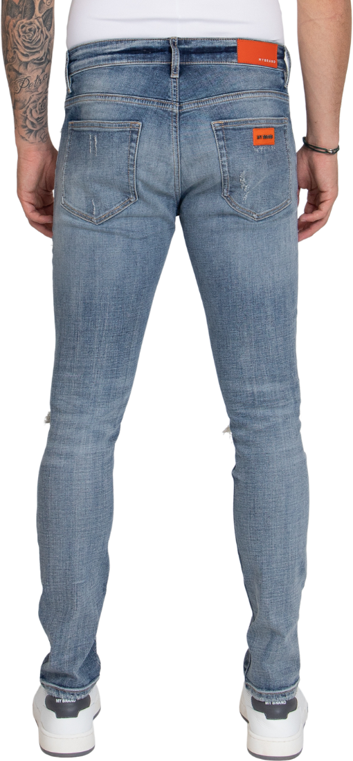 My Brand ORANGE RIPPED BIKER JEANS, ORANGE LABEL | DENIM Blauw