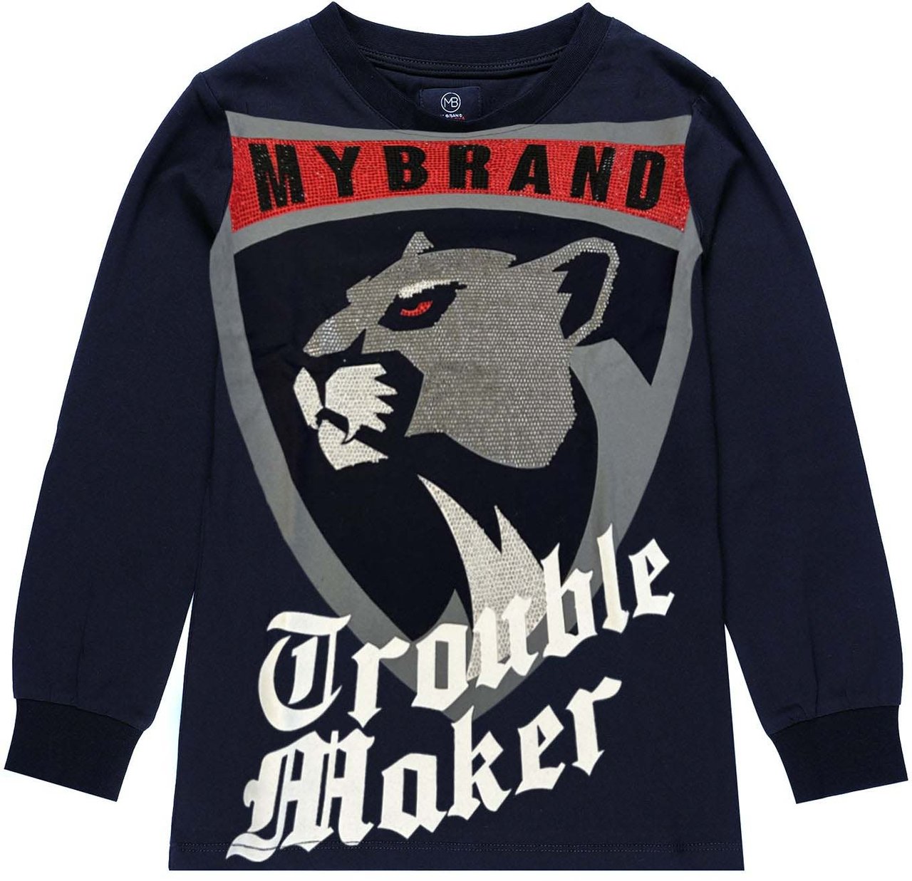 My Brand Panther Trouble Longsleeve | NAVY Blauw