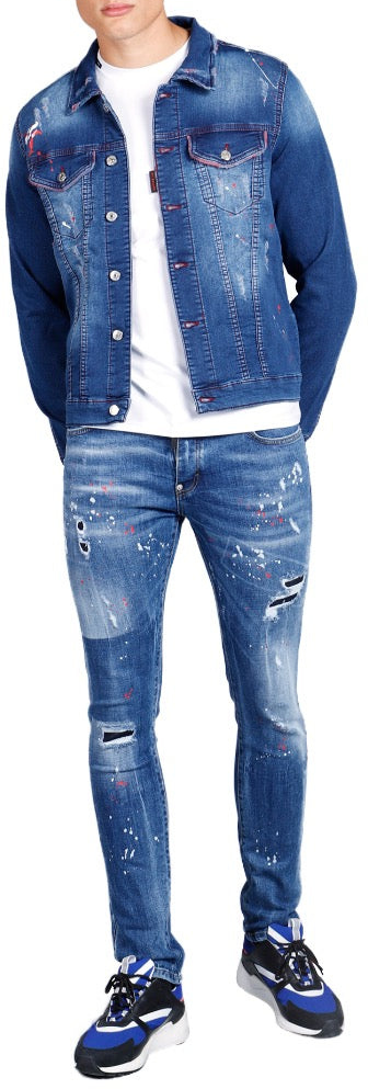 My Brand RED DESTROYED JEANS SHIRT | DENIM Blauw