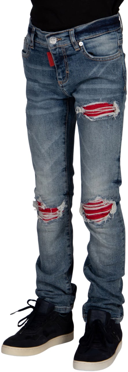 My Brand RED RIPPED BIKER JEANS KIDS | DENIM Blauw