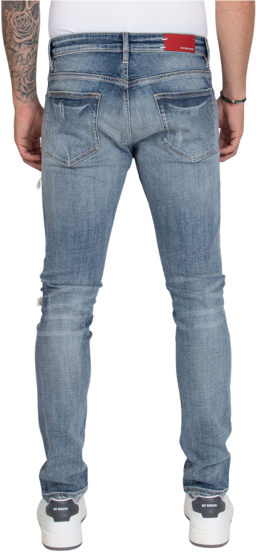 My Brand RED RIPPED BIKER JEANS, RED LABEL | DENIM Blauw