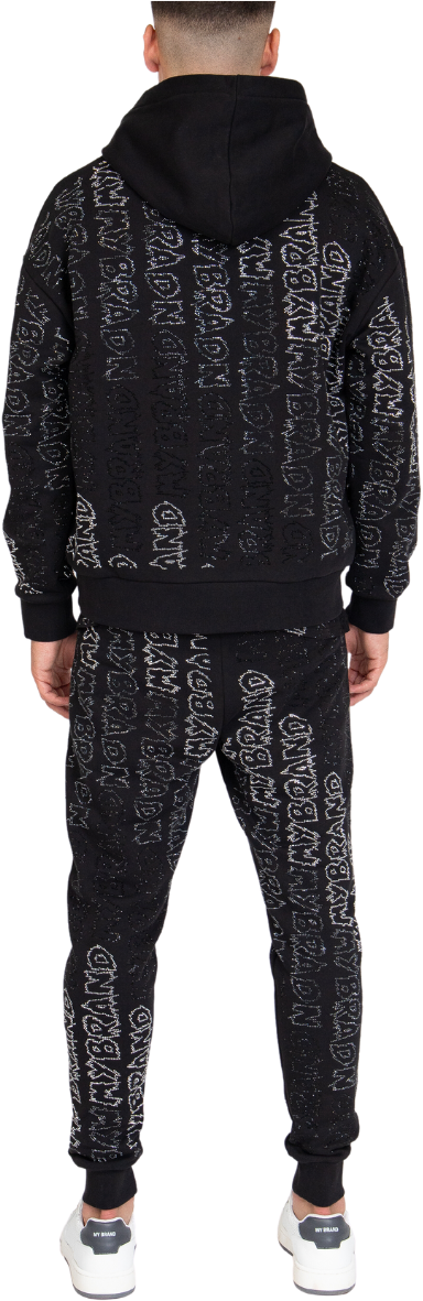 My Brand Rhinestone Gradient MB Joggingsuit Black | DARK GREY Grijs