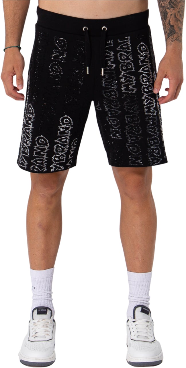 My Brand Rhinestone Gradient MB Short Black | DARK GREY Grijs