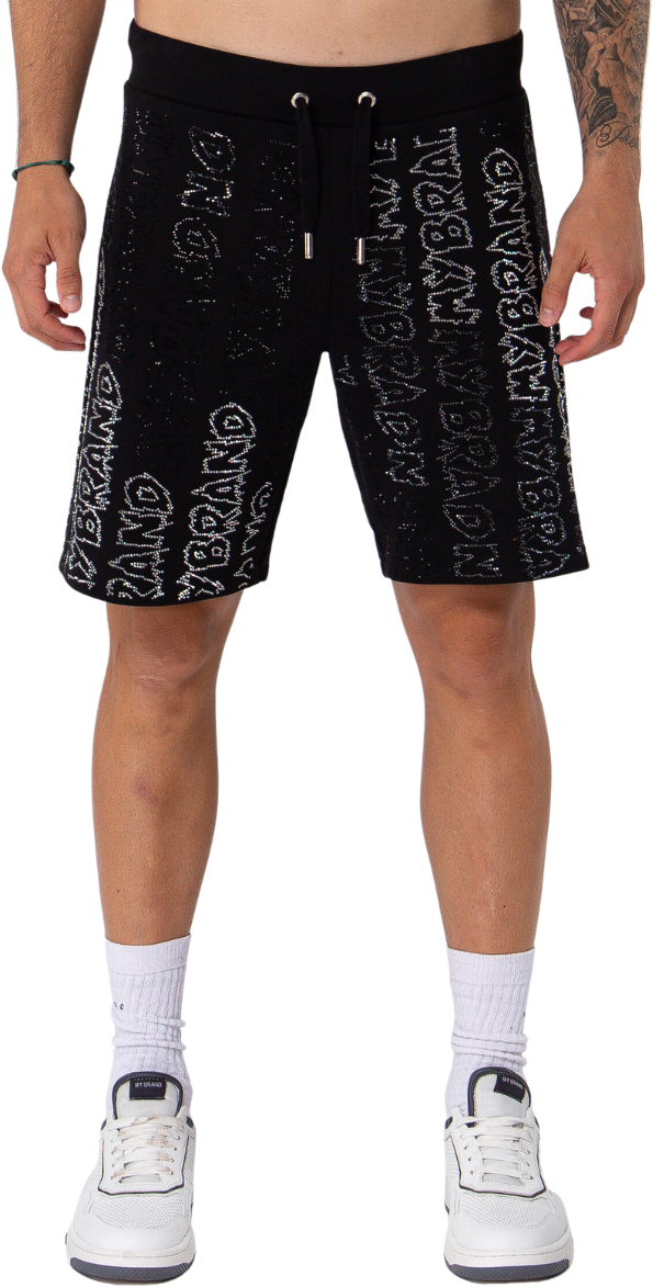 My Brand Rhinestone Gradient MB Short Black | DARK GREY Grijs