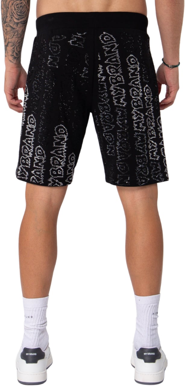 My Brand Rhinestone Gradient MB Short Black | DARK GREY Grijs