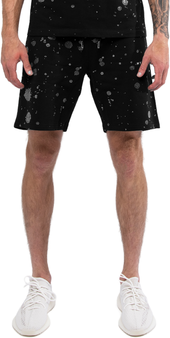 My Brand Rhinestone splash mb shorts | BLACK Zwart