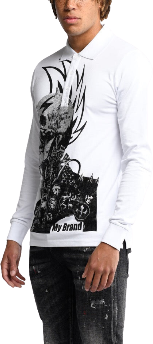 My Brand Rock Legends Longsleeve Polo | WHITE Wit