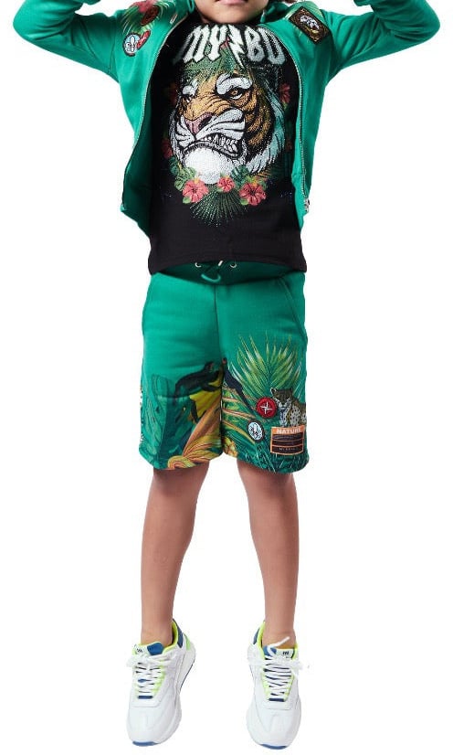 My Brand TROPICAL ZIPPER HOODIE | GREEN Groen