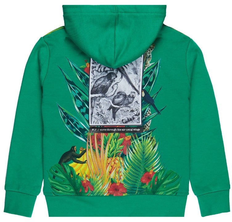My Brand TROPICAL ZIPPER HOODIE | GREEN Groen