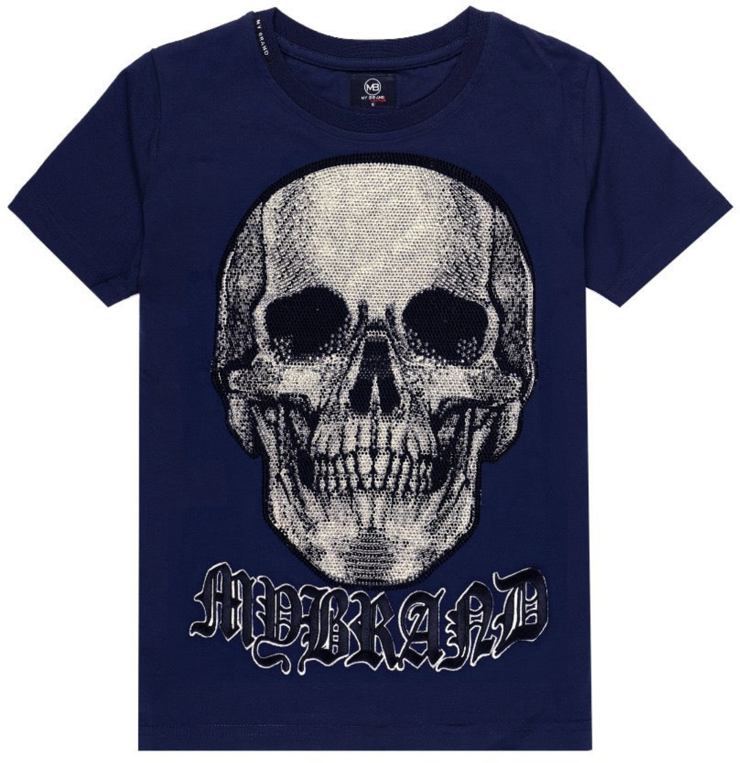 My Brand White Skull T-Shirt | NAVY Blauw