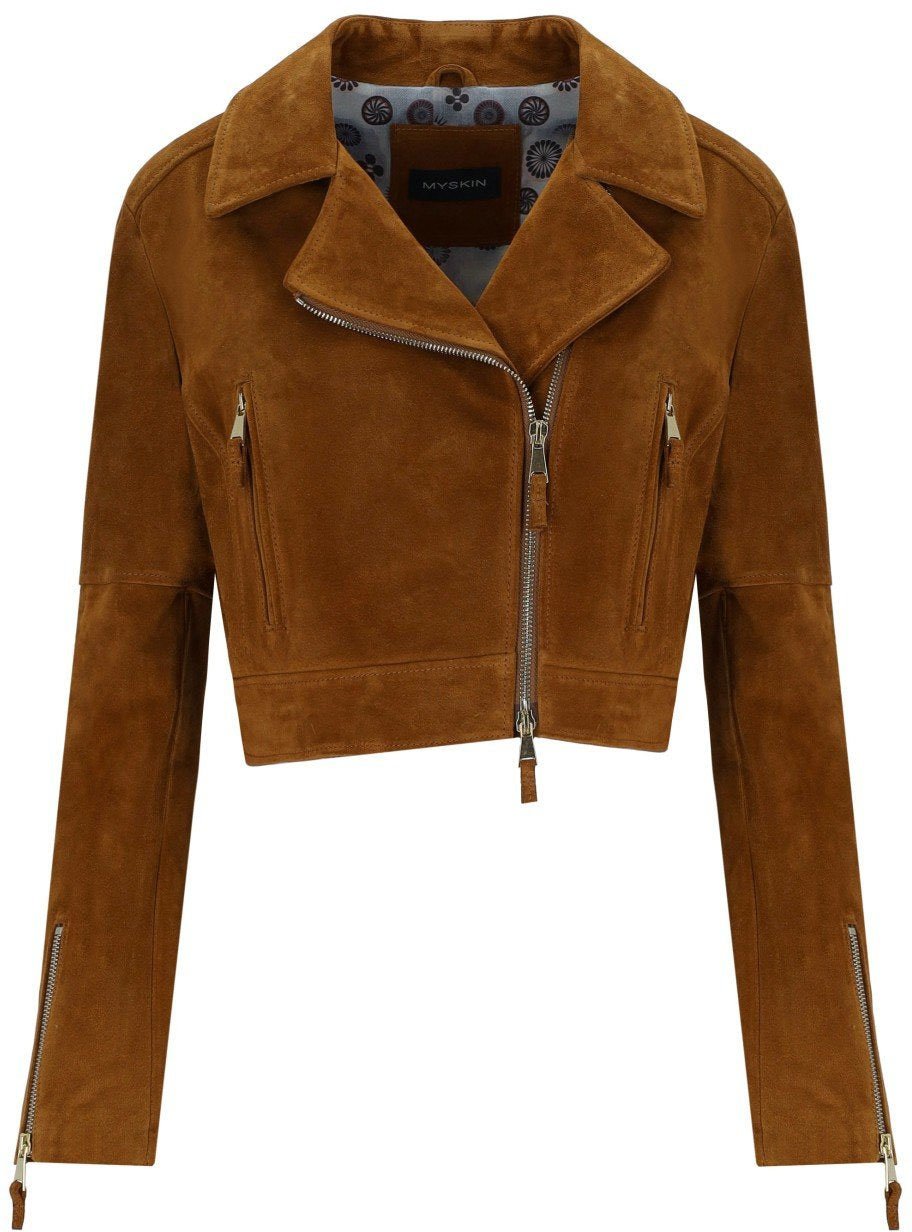 MYSKIN FRINGED SHORT JACKET Bruin