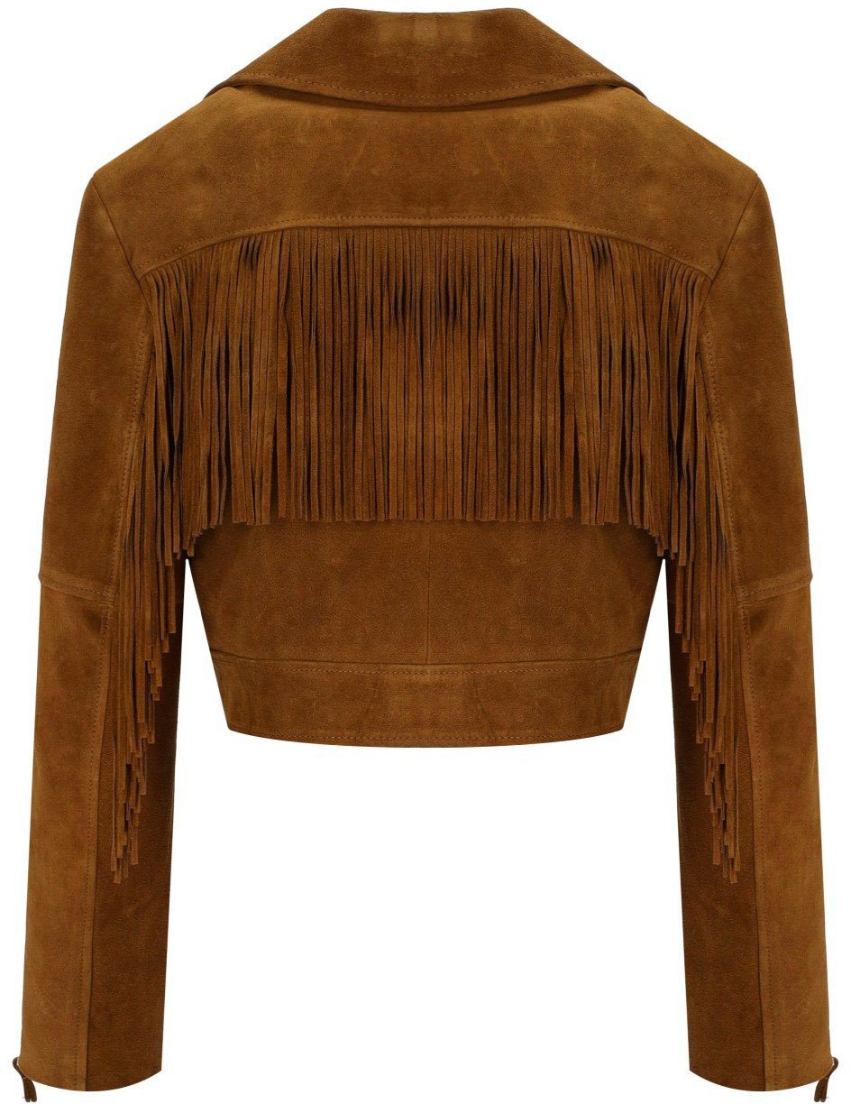 MYSKIN FRINGED SHORT JACKET Bruin