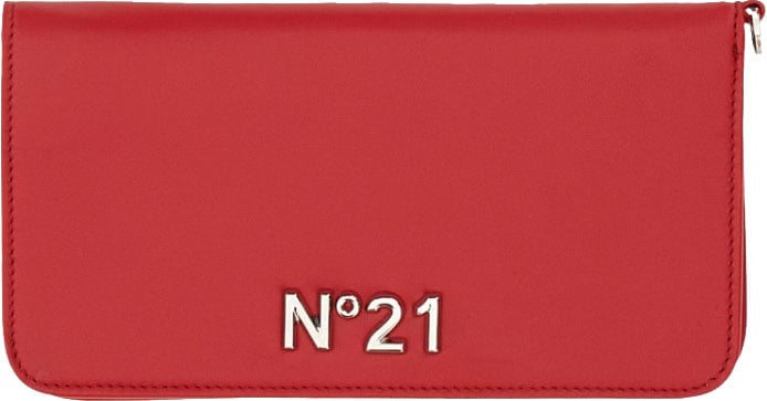 N 21 Rectangular Leather Wallet Rood
