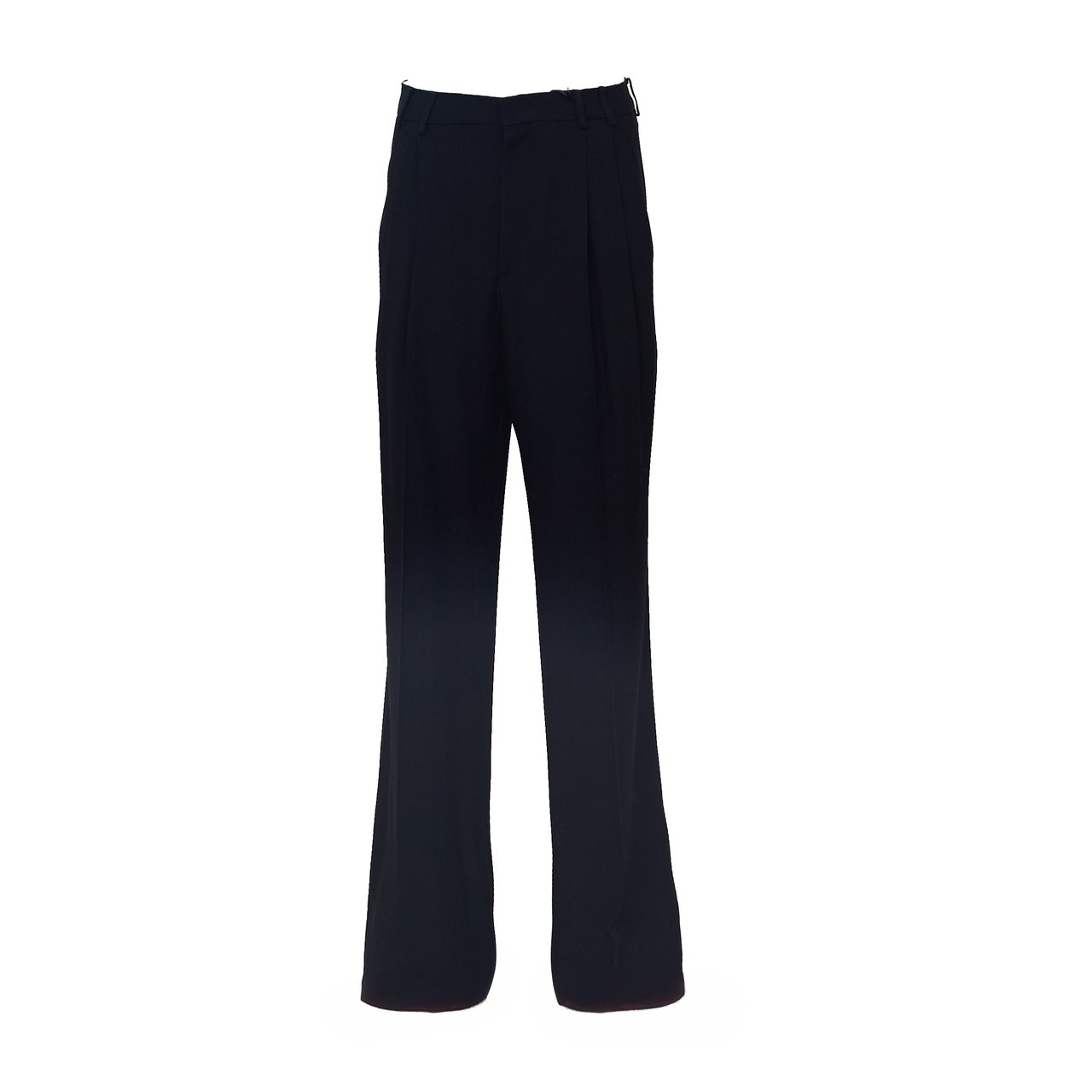 N 21 Wide Straight Leg Pants with Front Pleats and Zip Closure Zwart