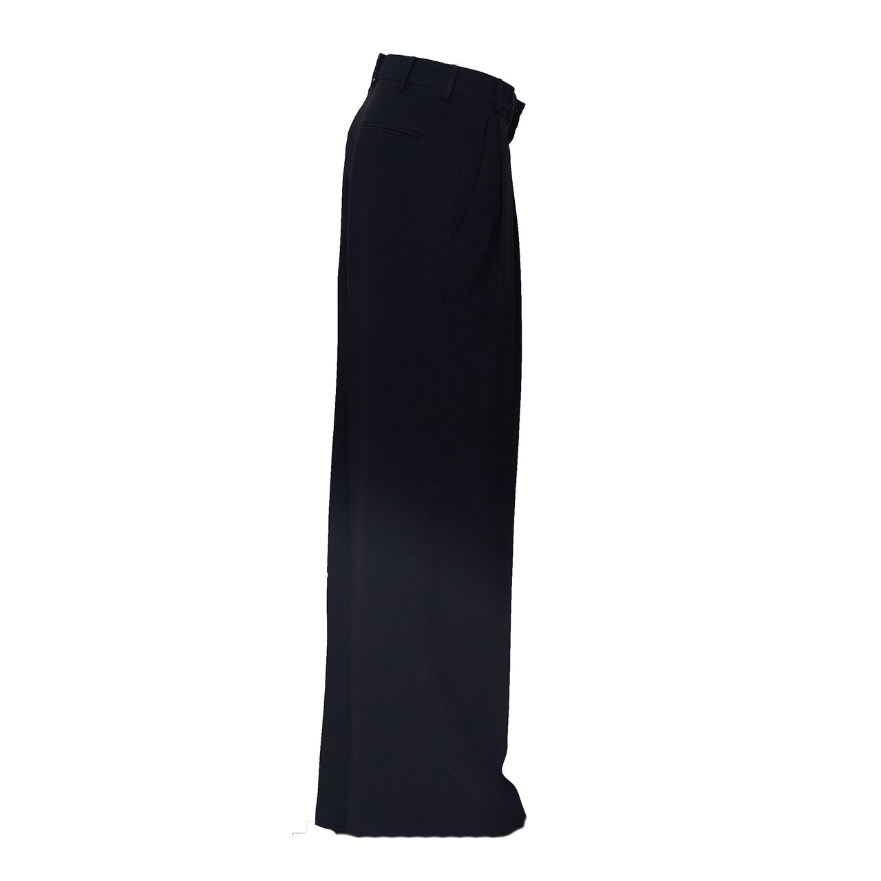 N 21 Wide Straight Leg Pants with Front Pleats and Zip Closure Zwart