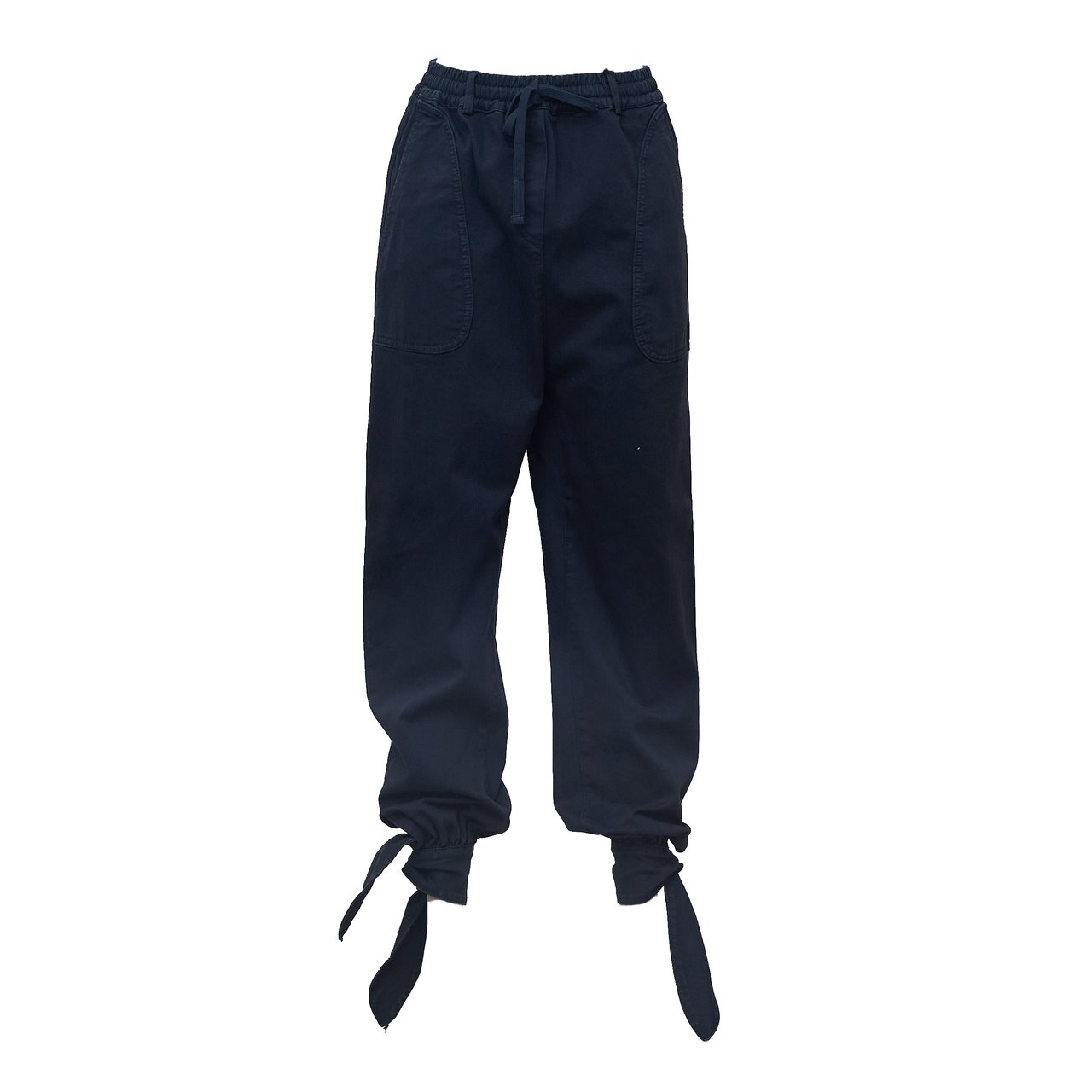 N 21 Utility Cargo Pants with Adjustable Waistband and Tie Hem Zwart