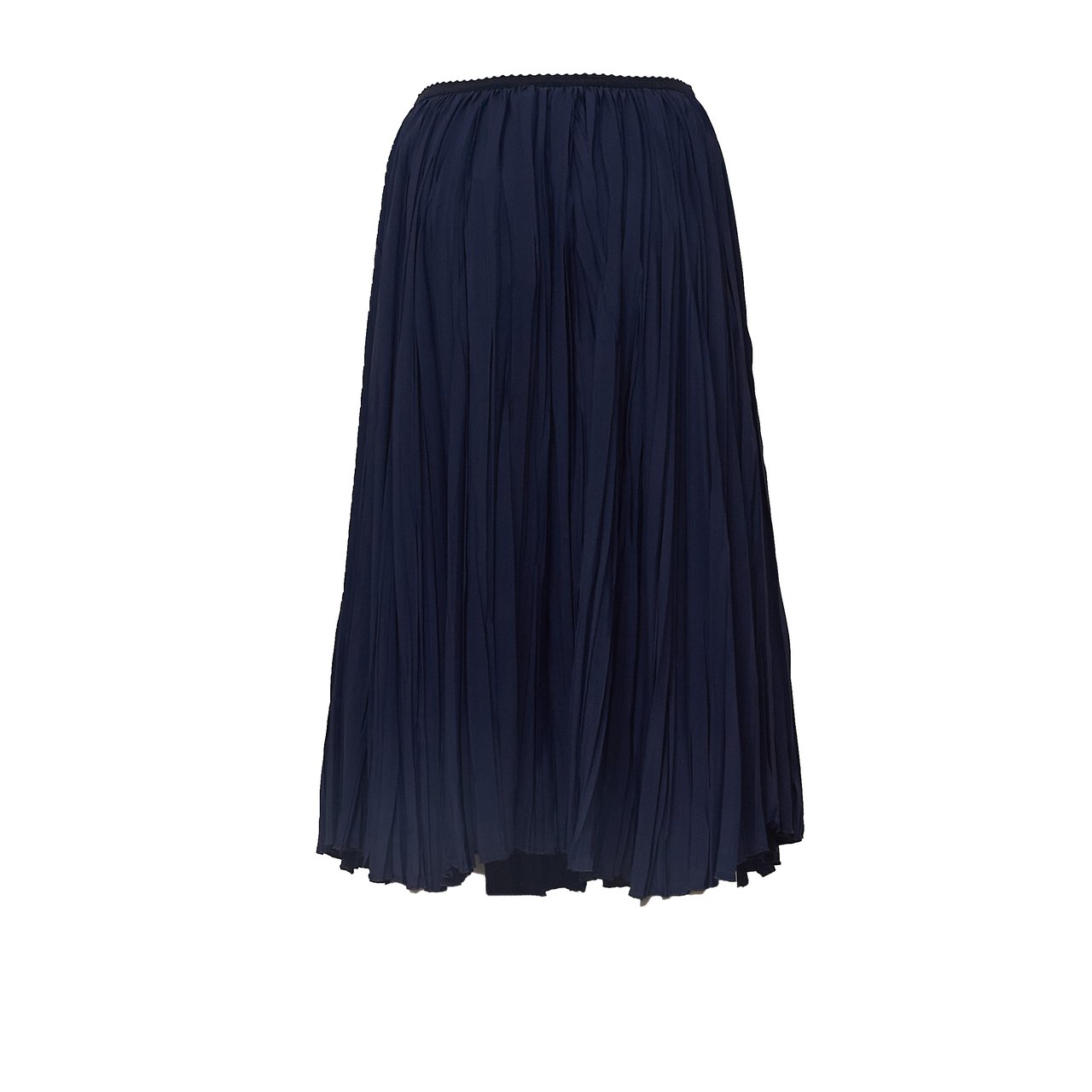 N 21 Pleated Midi Skirt With Elastic Waistband And Flowing Silhouette Zwart
