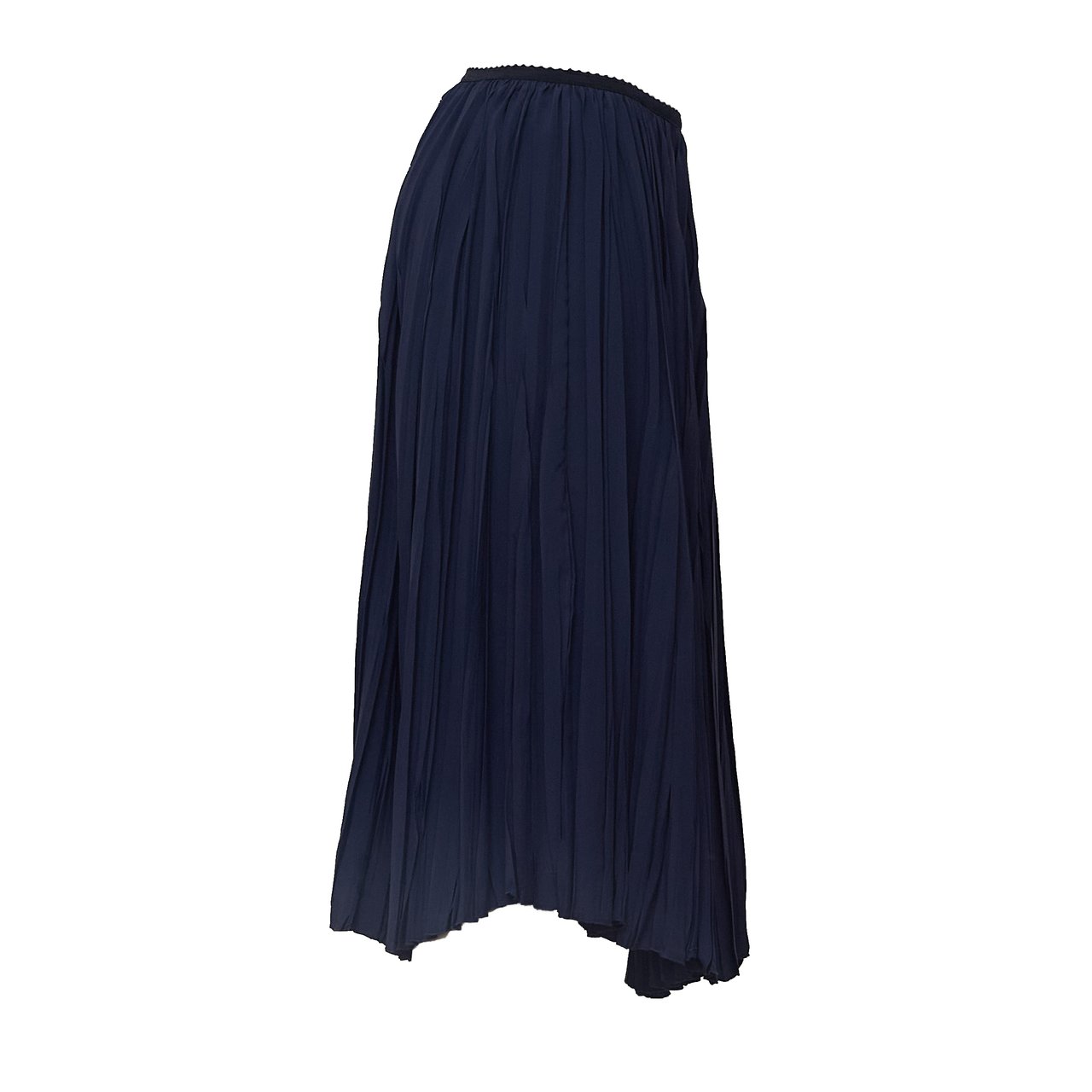N 21 Pleated Midi Skirt With Elastic Waistband And Flowing Silhouette Zwart