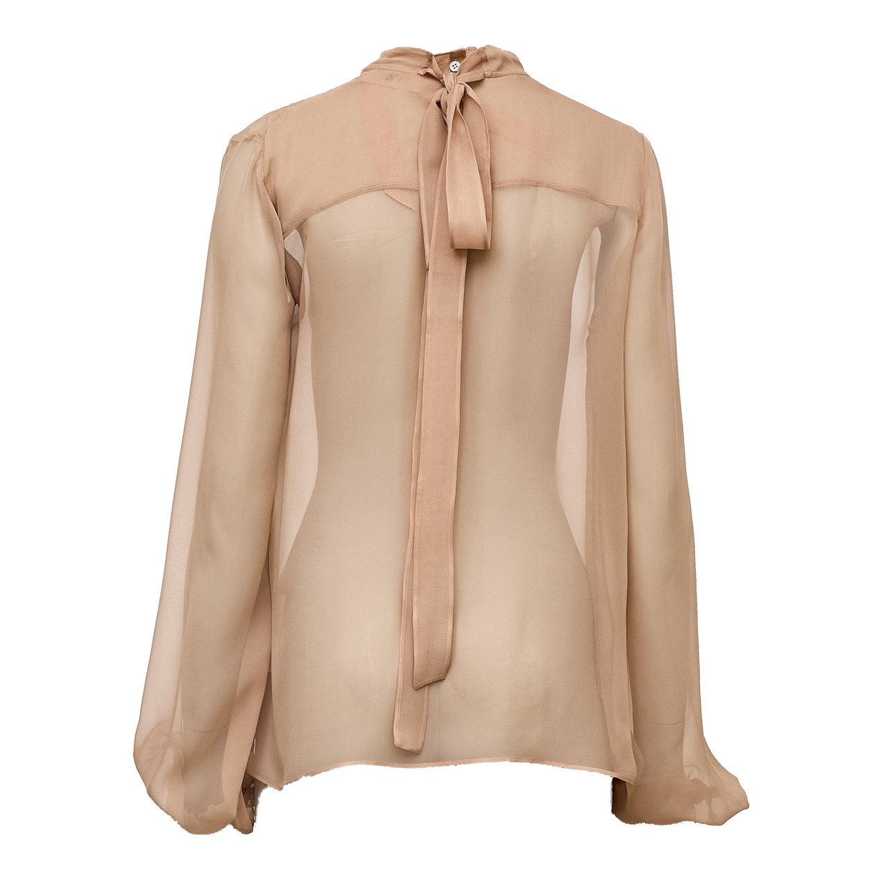 N 21 Silk Transparent Bow Blouse Neutraal