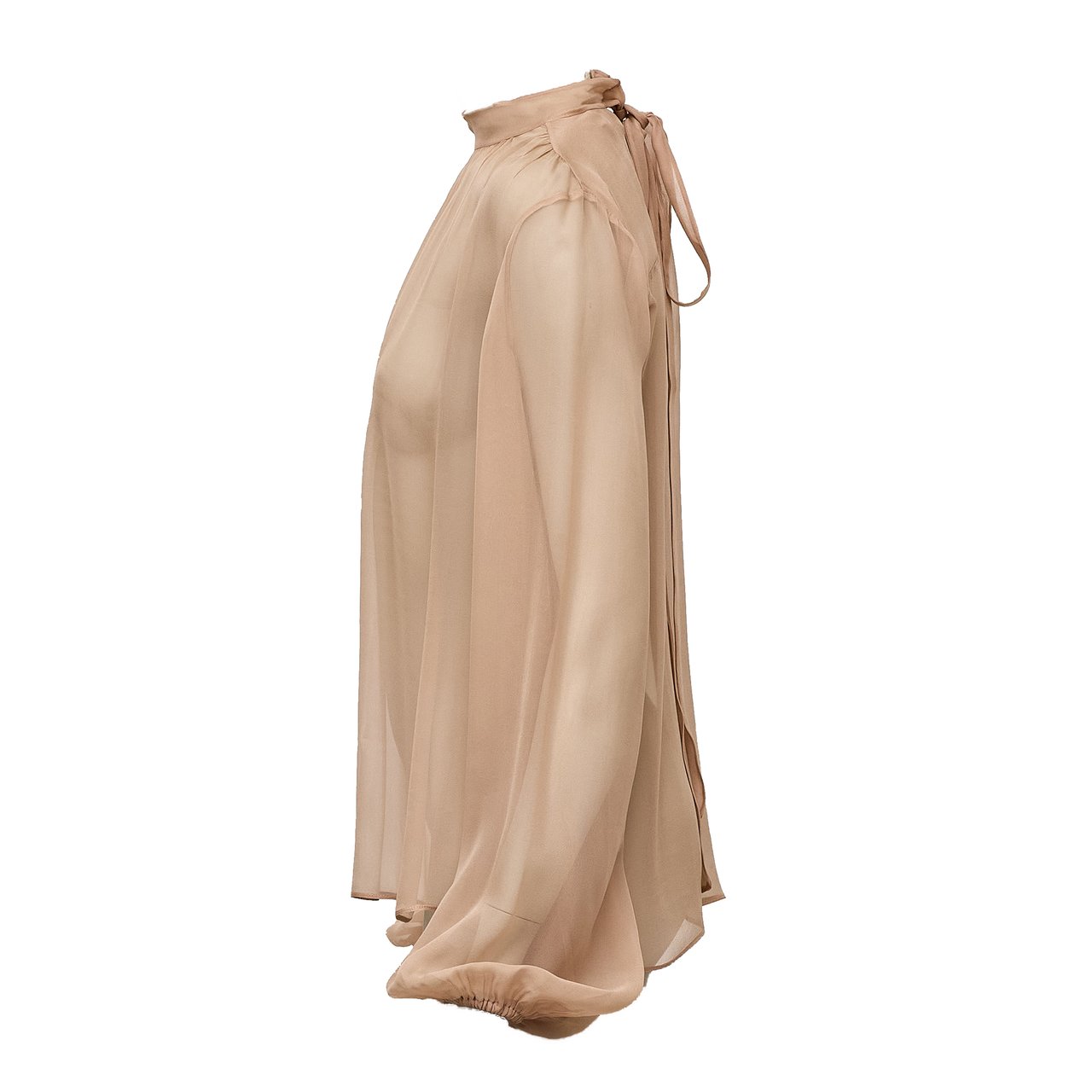 N 21 Silk Transparent Bow Blouse Neutraal