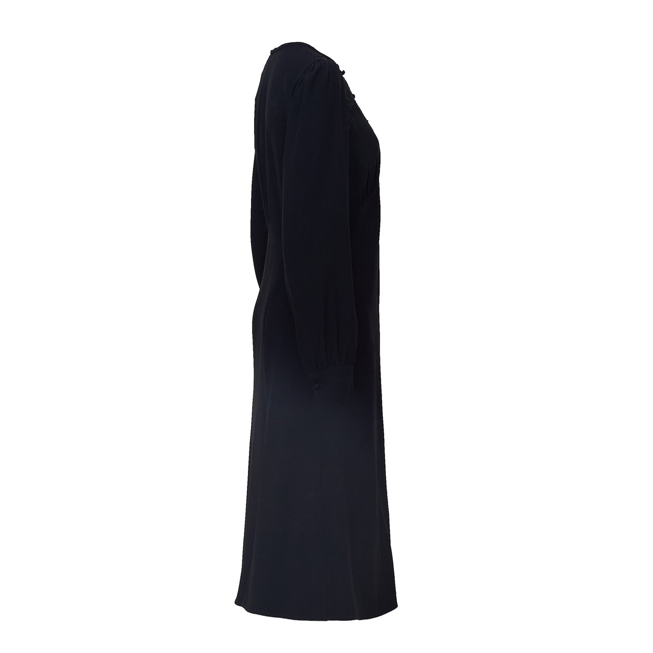 N 21 Midi Dress With Lace Insert And Button Detailing Zwart