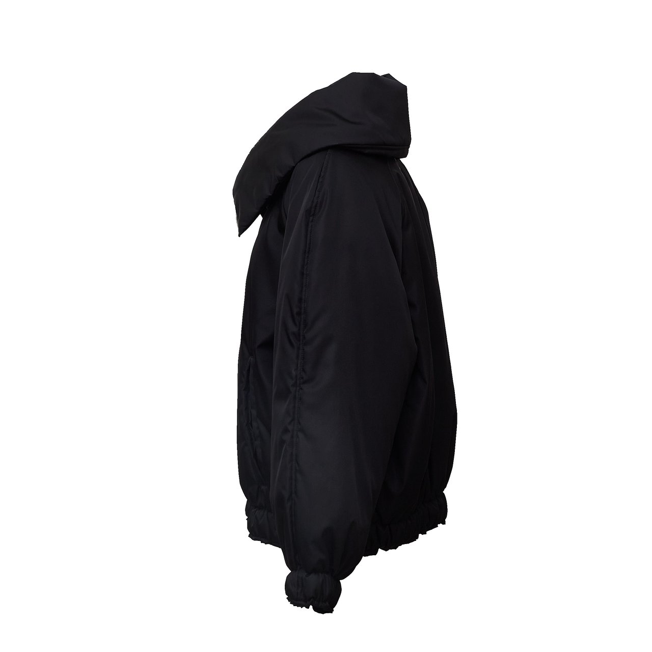 N 21 Down Coat with Wide High Collar and Relaxed Silhouette Zwart