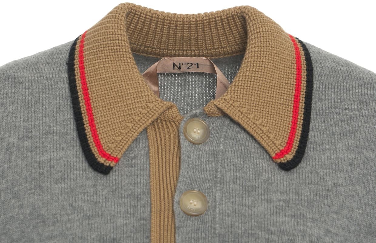 N 21 Polo Collar Pullover Grijs