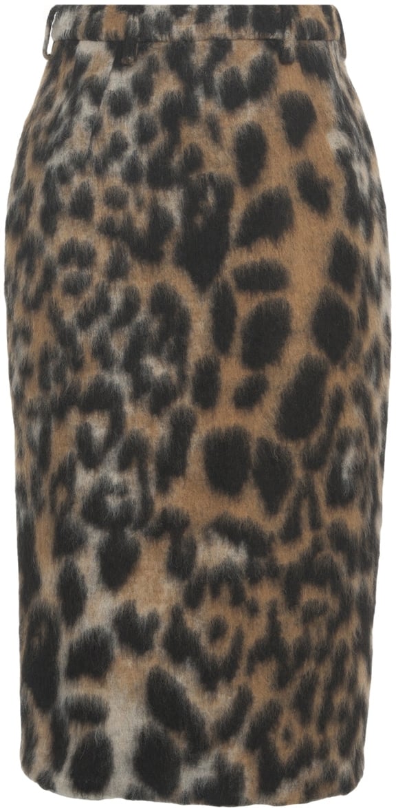 N 21 Midi skirt with animal print Bruin