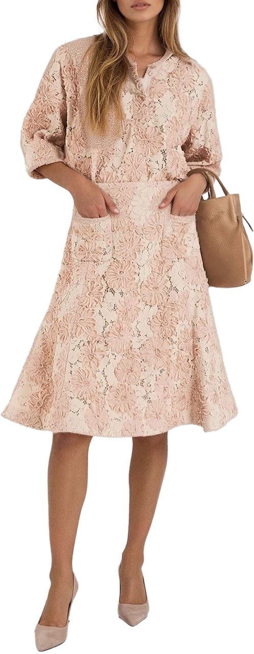 N 21 Midi skirt with floral pattern Beige