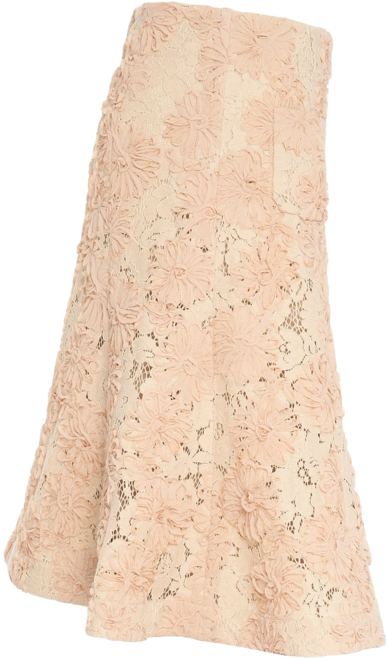 N 21 Midi skirt with floral pattern Beige