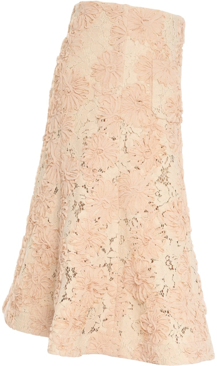 N 21 Midi skirt with floral pattern Beige