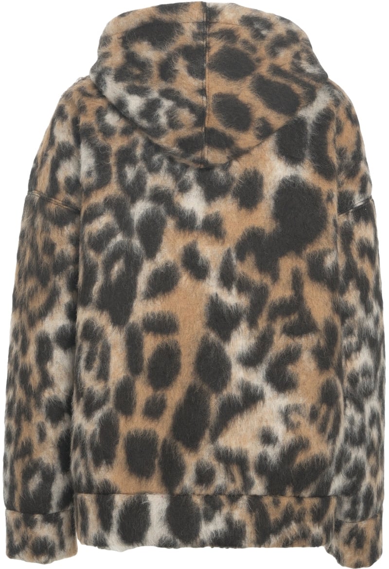 N 21 Hooded jacket made of faux fur Bruin