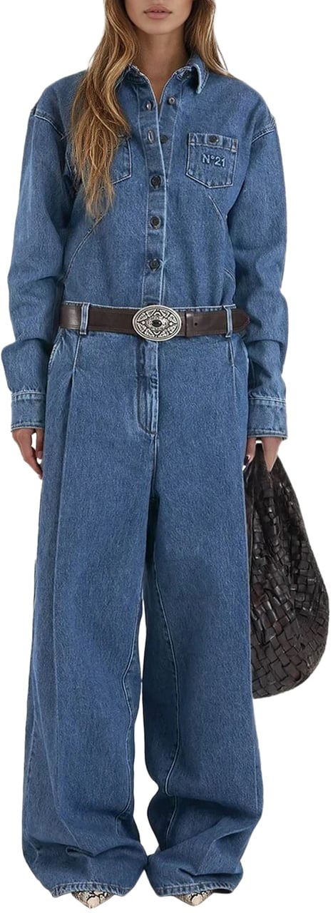 N 21 Denim blouse Blauw