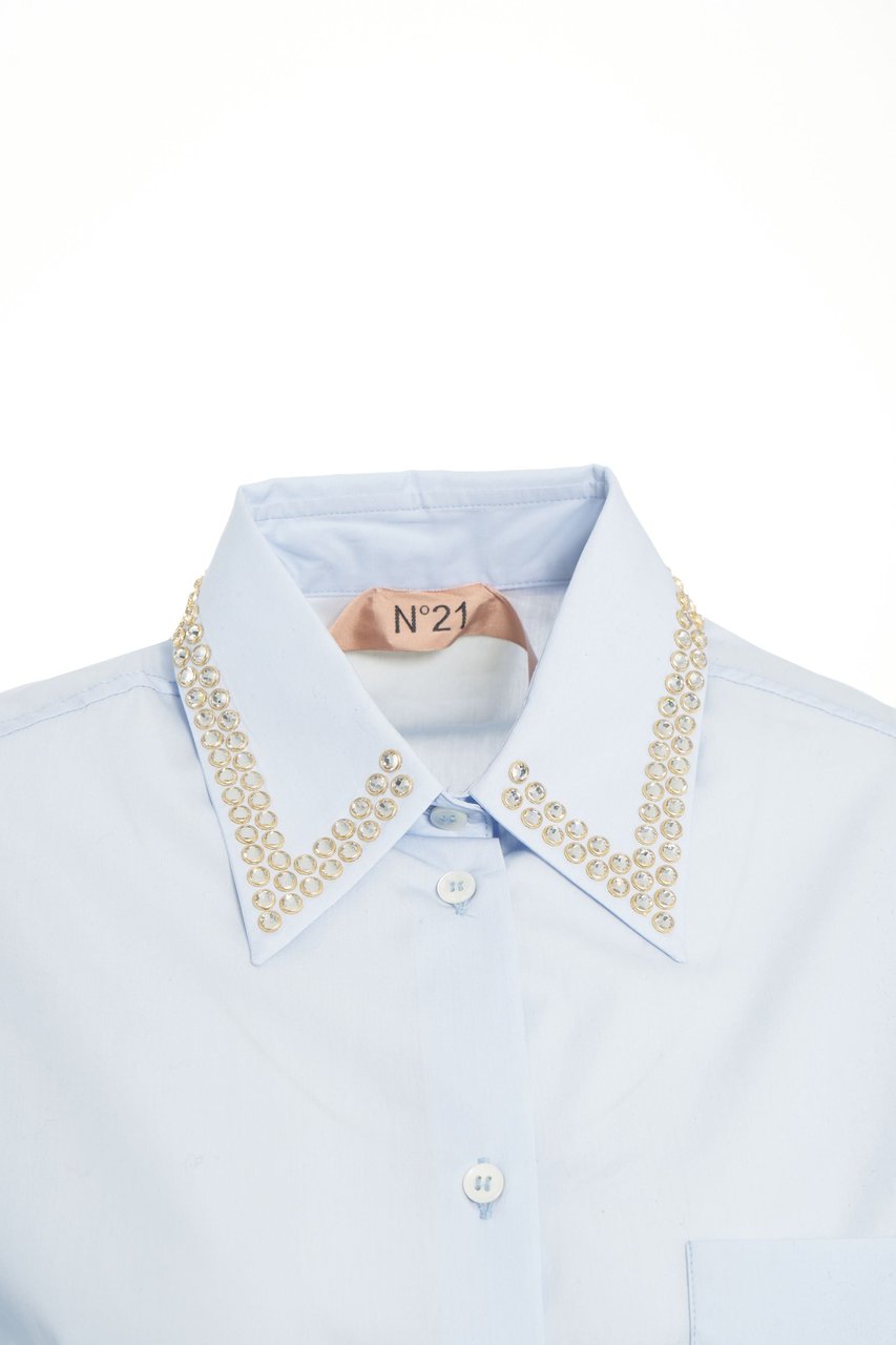 N 21 Blouse with strass application Blauw