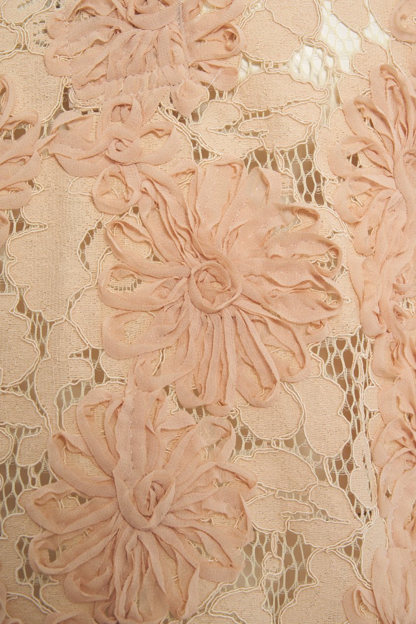 N 21 Lace blouse with floral pattern Beige