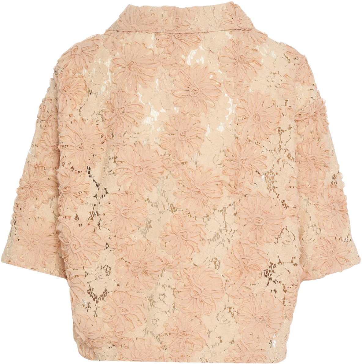 N 21 Lace blouse with floral pattern Beige