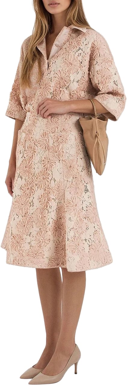 N 21 Lace blouse with floral pattern Beige