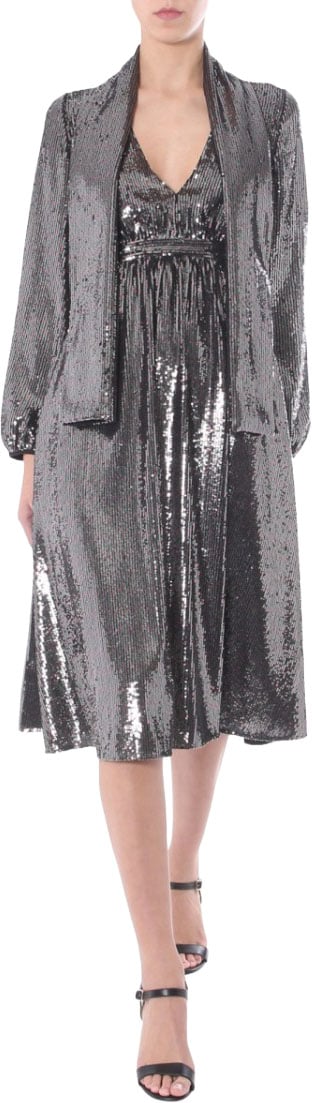 N 21 V-Neck Midi Dress Grijs