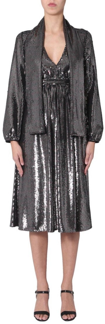 N 21 V-Neck Midi Dress Grijs