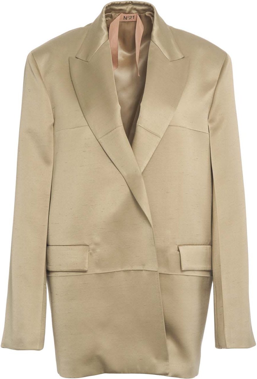 N 21 Oversized satin blazer Groen