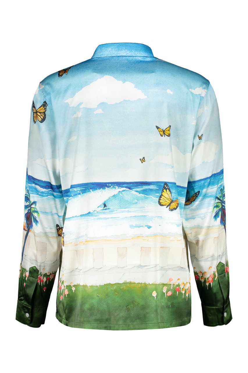 Nahmias Printed silk shirt Blauw