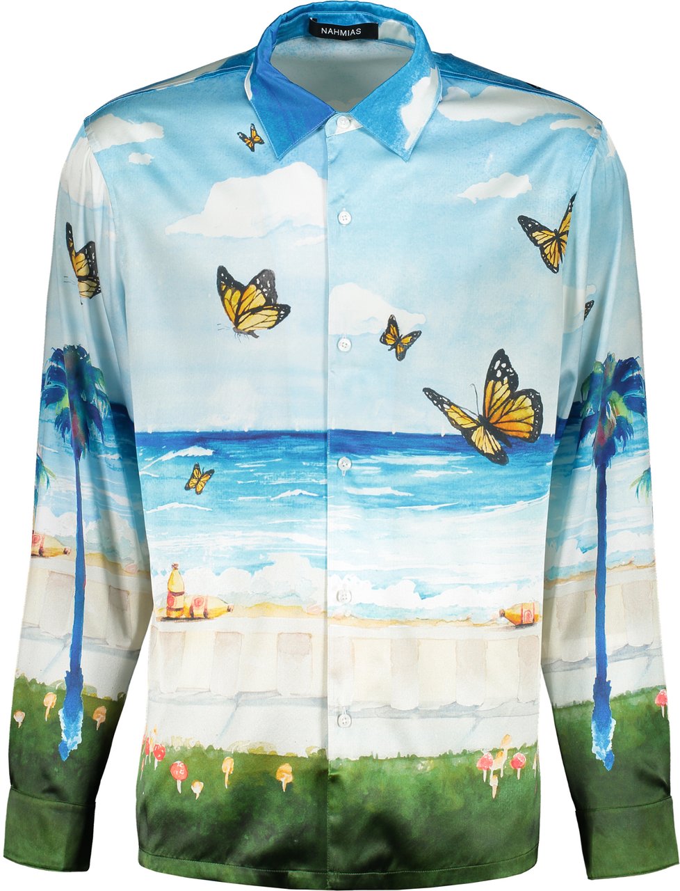 Nahmias Printed silk shirt Blauw