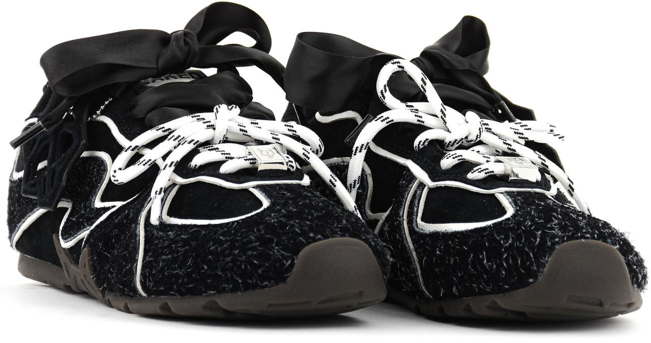 Naked Wolfe Adored Black Hairy Sneaker Zwart