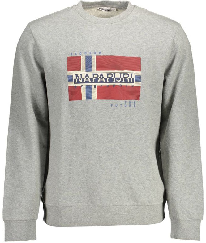 Napapijri Napapijri Grigio Cotton Men Sweatshirt Grijs