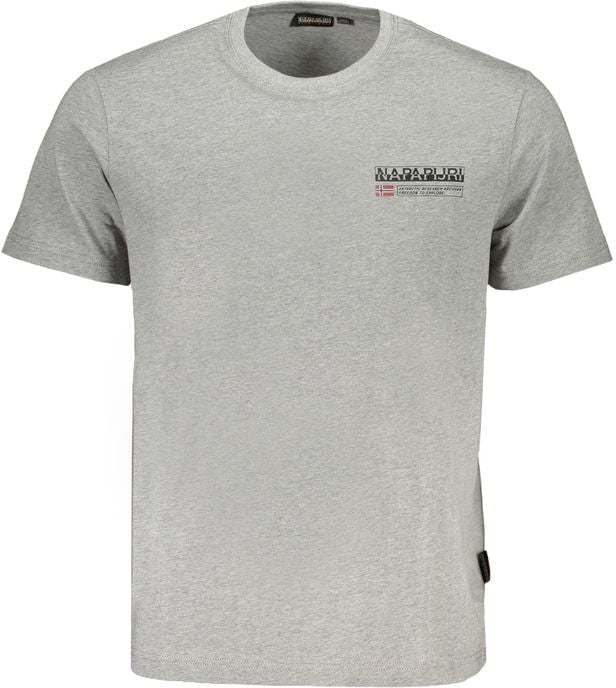 Napapijri Napapijri Gray Organic Cotton Men's T-Shirt Grijs