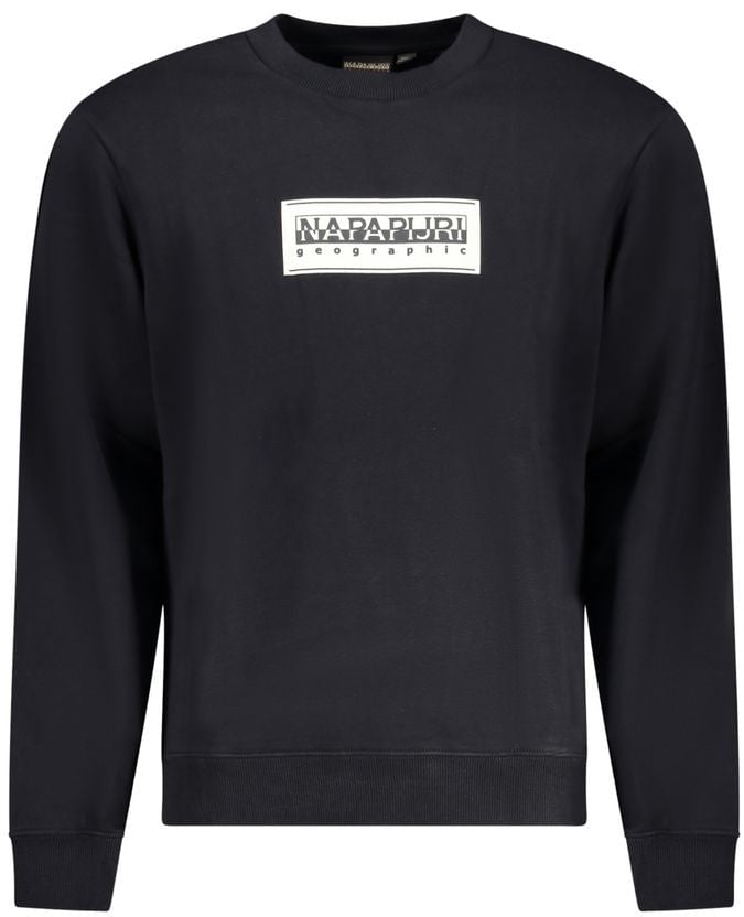 Napapijri Black Cotton Men Sweatshirt Zwart