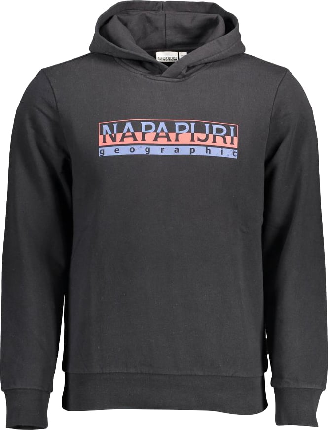 Napapijri Black Cotton Men's Hoodie Zwart