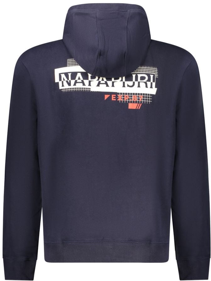 Napapijri Blue Cotton Men's Hoodie Blauw