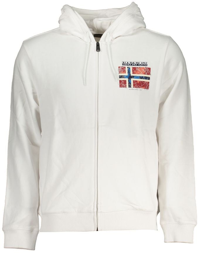 Napapijri Napapijri "Bianco Cotton Men's Sweatshirt with Hood" Wit