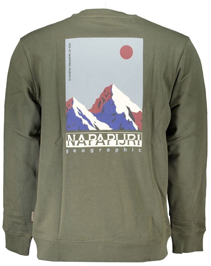 Napapijri Napapijri Verde Cotton Men Sweatshirt Groen
